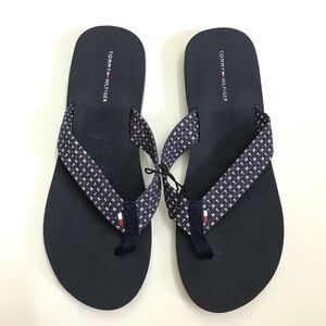Tommy Hilfiger Logo Flip Flops Sz 10